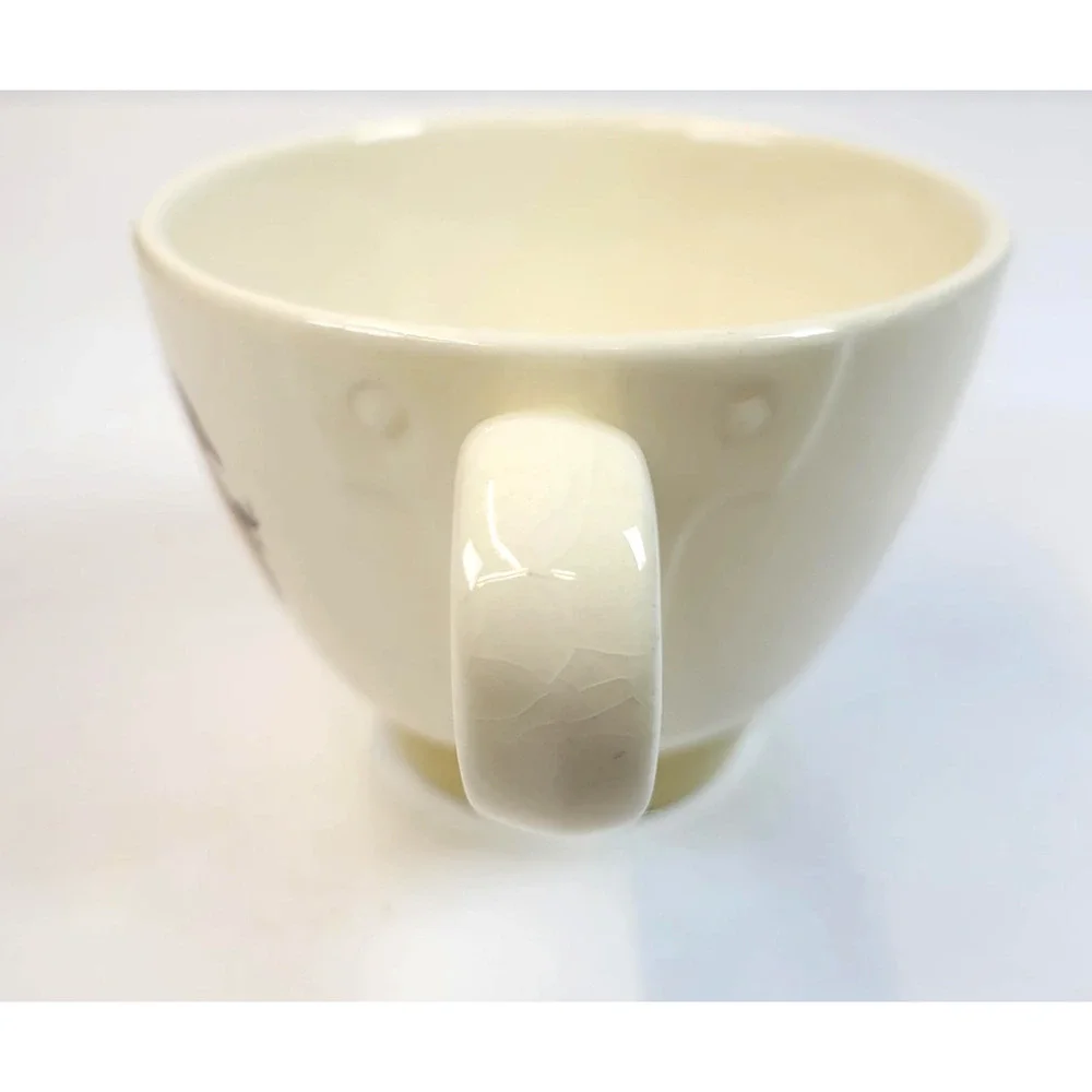 Vintage Metlox Poppytrail Coffee Cup Beige Fruit Motif California Pottery USA